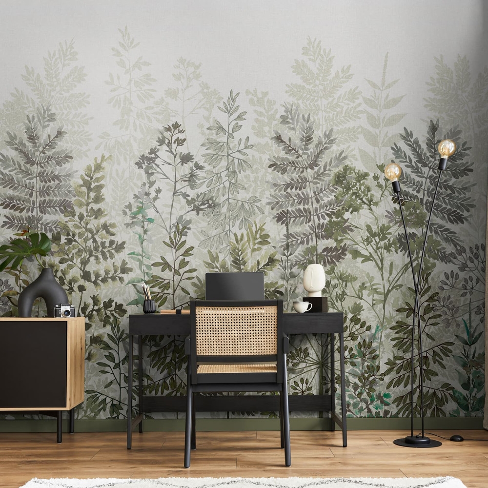 Leaf Silhouette Sage Bespoke Mural