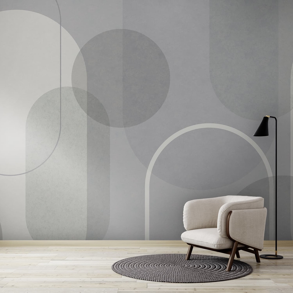 Arched Geo Muted Blue Bespoke Mural