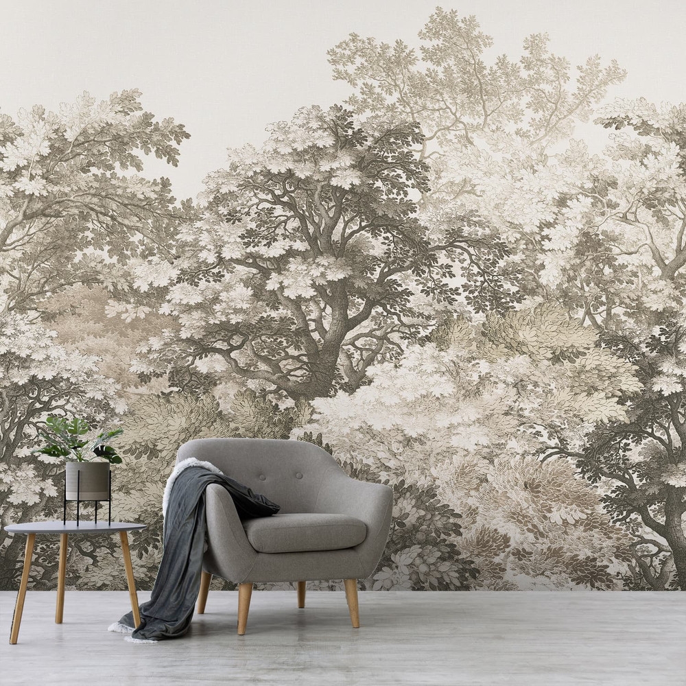 Forest Canopy Oatmeal Bespoke Mural