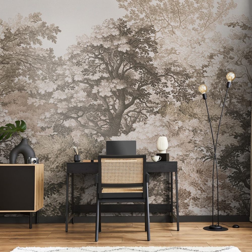 Forest Canopy Oatmeal Bespoke Mural