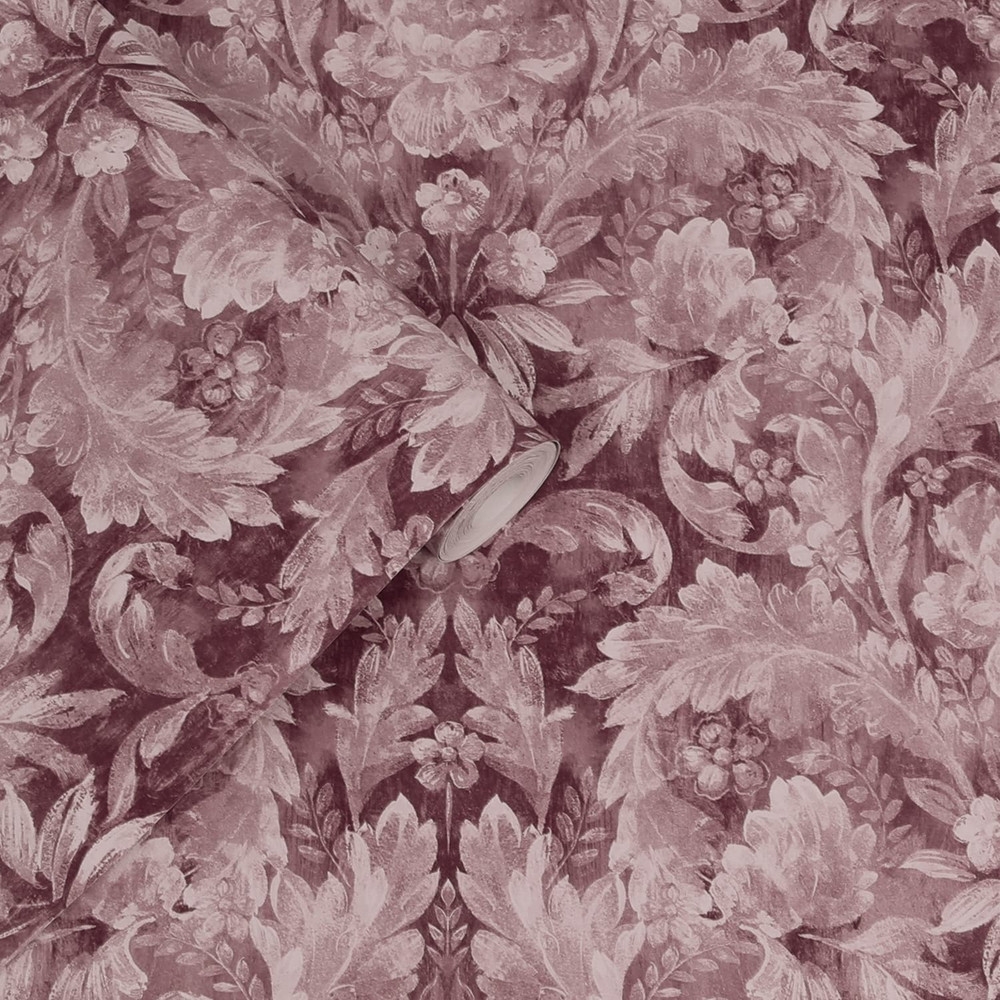 Laura Ashley Apolline Pale Blackberry Wallpaper