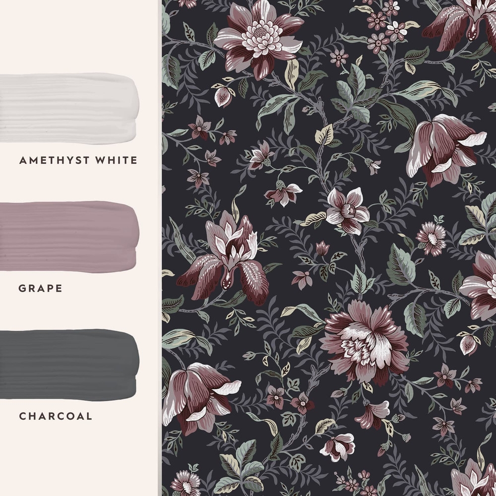 Laura Ashley Edita’s Garden Charcoal Grey Wallpaper