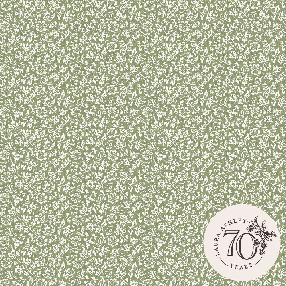 Laura Ashley Sweet Alyssum Moss Green Wallpaper