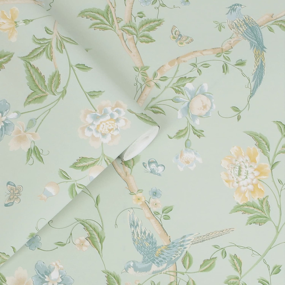 Laura Ashley Summer Palace Wallpaper Eau de Nil Wallpaper