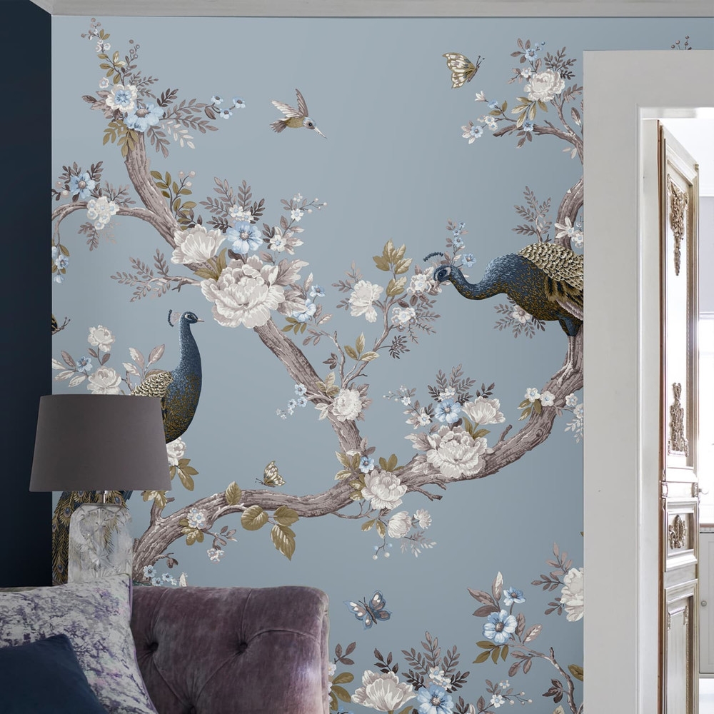 Laura Ashley Belvedere Pale Seaspray Bespoke Mural