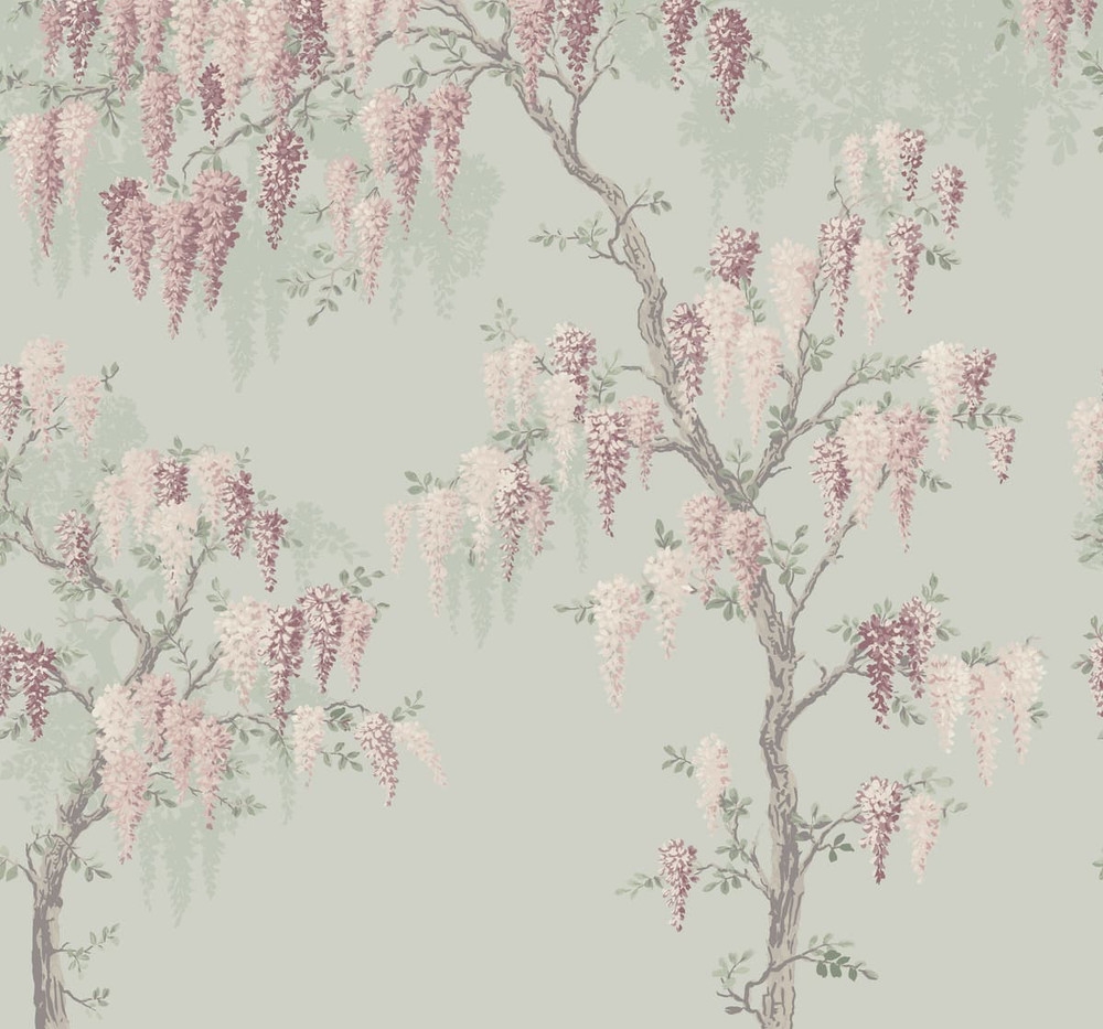 Laura Ashley Wisteria Garden Pale Duck Egg Blue Bespoke Mural