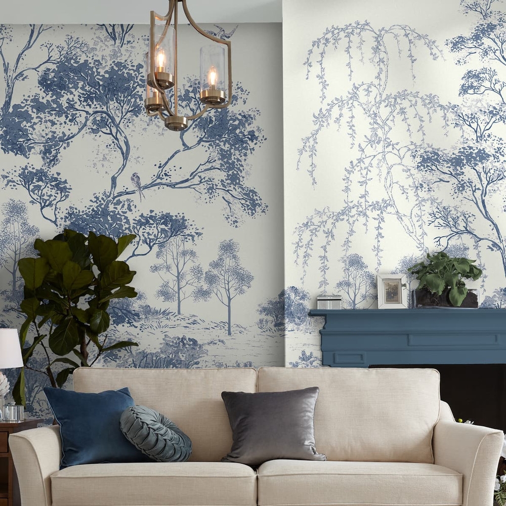 Laura Ashley Talbenny Dark Seaspray Blue Bespoke Mural