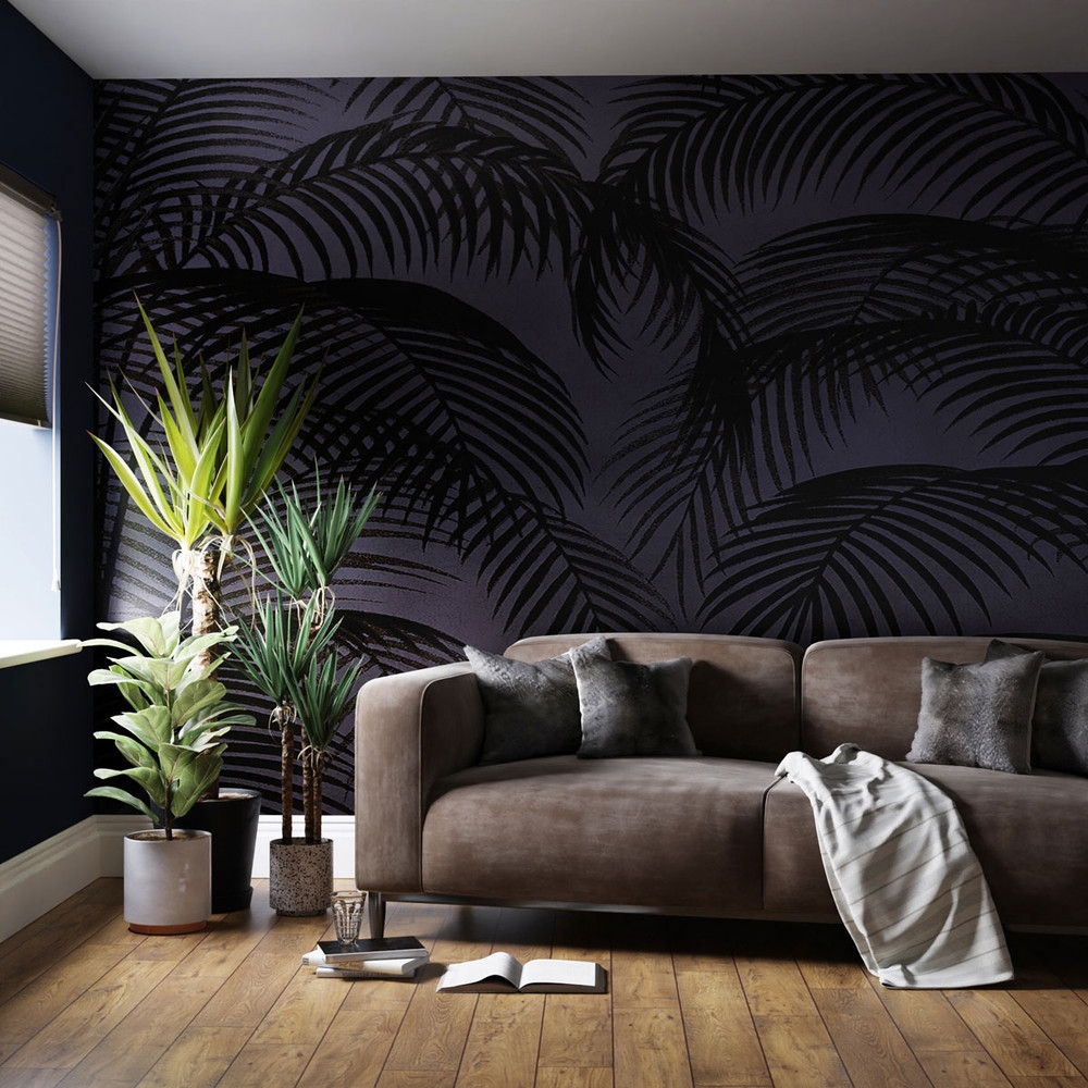 Palm Silhouette Midnight Bespoke Mural