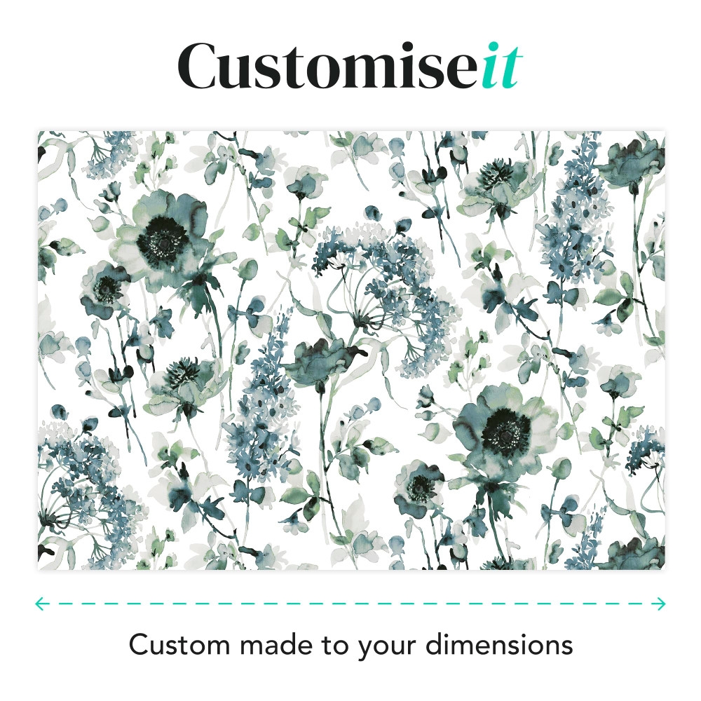 Watercolour Floral Pale Blue Bespoke Mural