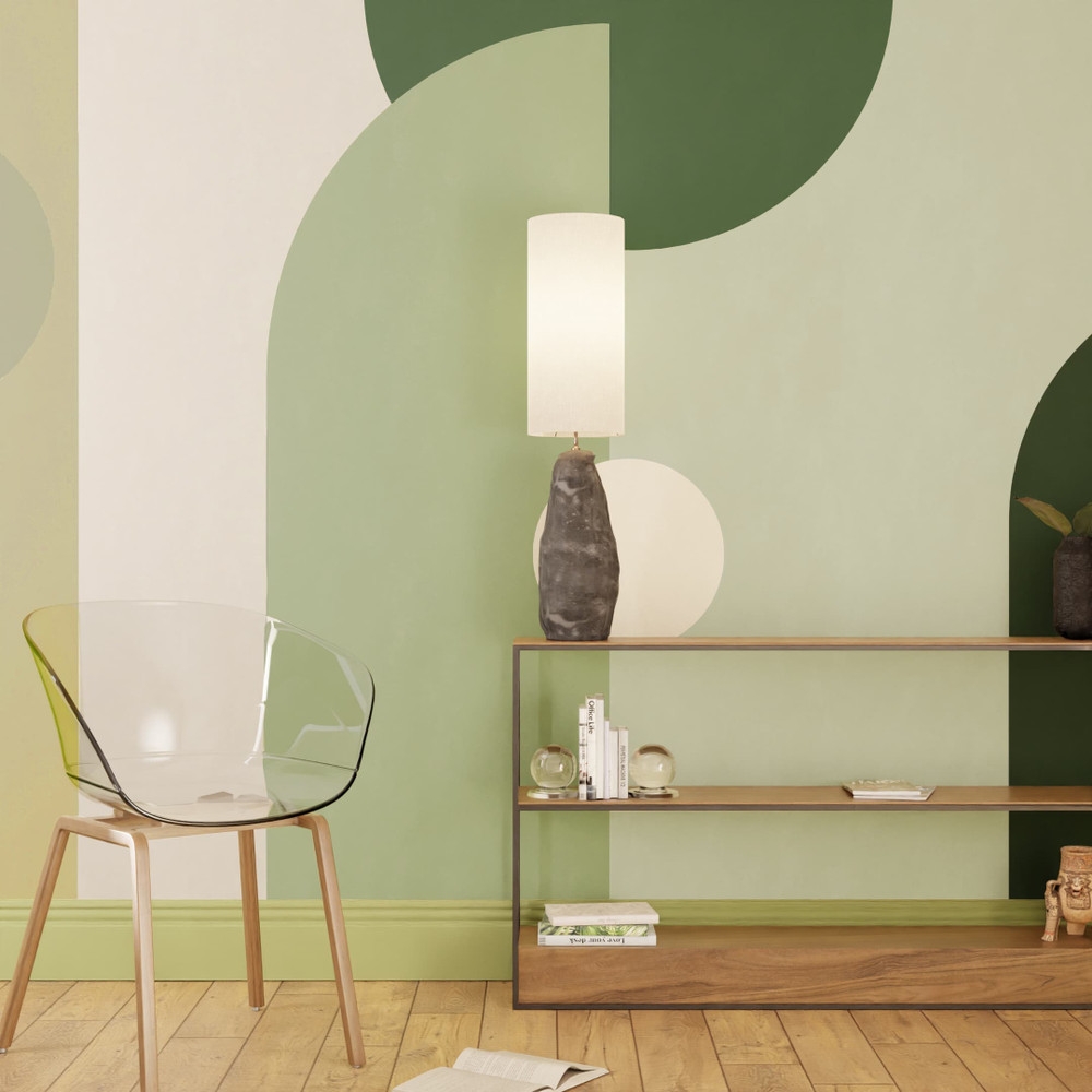 Curve and Arch Geo Green Bespoke Mural