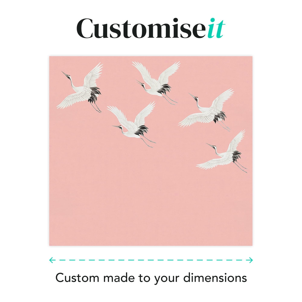 Cranes in Flight Blush Bespoke Mural