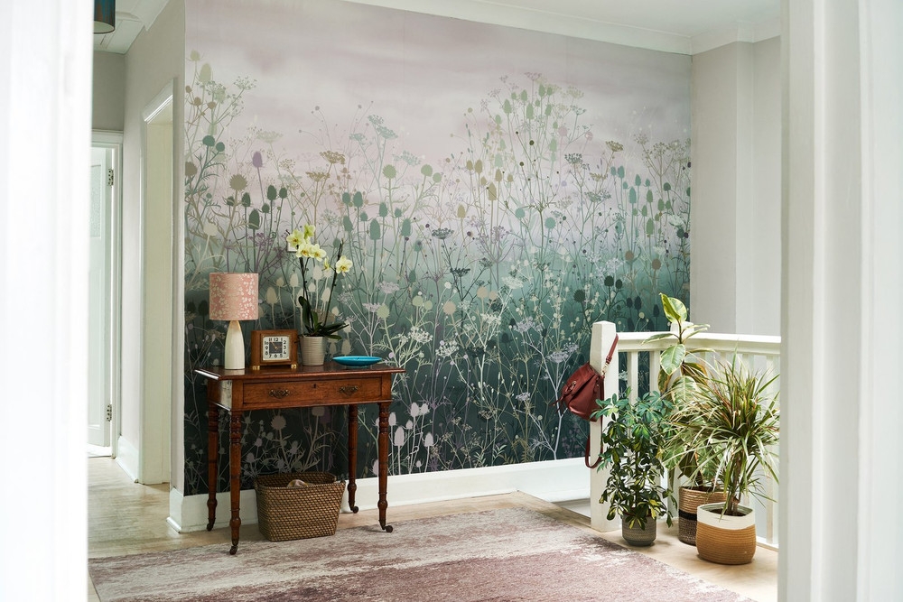 Tania's Garden Heather Fixed Size Mural - 123639FXST_ROOMSET_TANIA'S GARDEN HEATHER.jpg