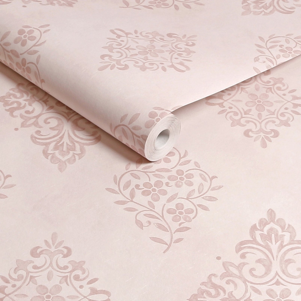 Diamond Motif Pink Wallpaper - 125136_ROLLSHOT_DIAMOND MOTIF PINK_01.jpg