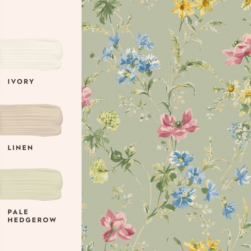 Laura Ashley Poppy Meadow Sage Green Wallpaper - 127405_FLATLAY_POPPY MEADOW SAGE GREEN_01.jpg