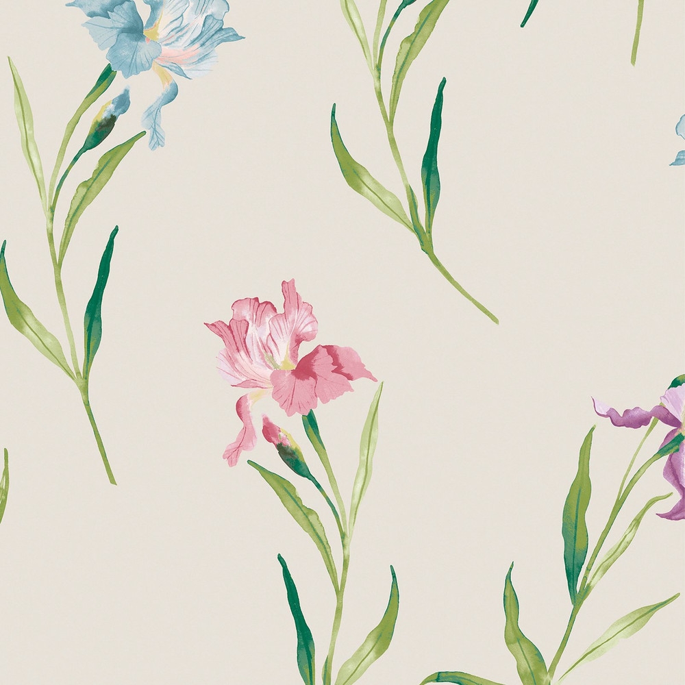 Laura Ashley Hawling Irises Soft Natural Wallpaper - 127400_TILE_HAWLING IRISES SOFT NATURAL_01.jpg