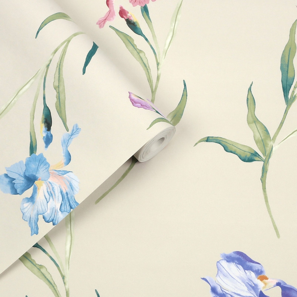 Laura Ashley Hawling Irises Soft Natural Wallpaper - 127400_ROLLSHOT_HAWLING IRISES SOFT NATURAL_01.jpg