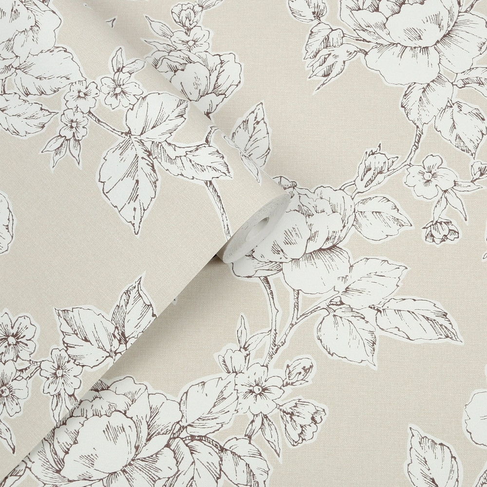 Laura Ashley Pollington Roses Natural Wallpaper - 127387_ROLLSHOT_POLLINGTON ROSES NATURAL_01.jpg