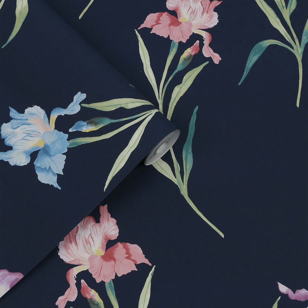 Laura Ashley Hawling Irises Midnight Seaspray Wallpaper - 127399_ROLLSHOT_HAWLING IRISES MIDNIGHT SEASPRAY_01.jpg