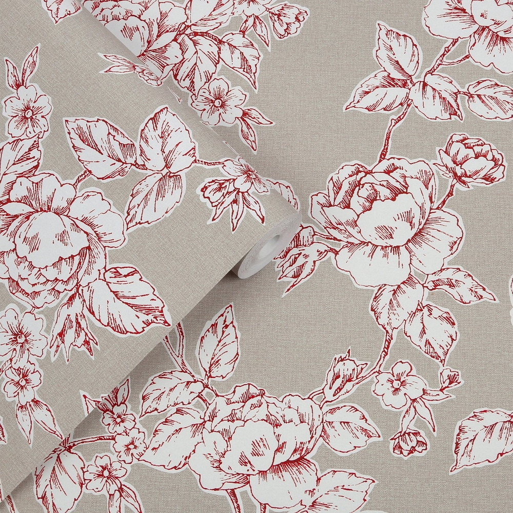 Laura Ashley Pollington Roses Dark Dove Grey Wallpaper - 127388_ROLLSHOT_POLLINGTON ROSES DARK DOVE GREY_01.jpg