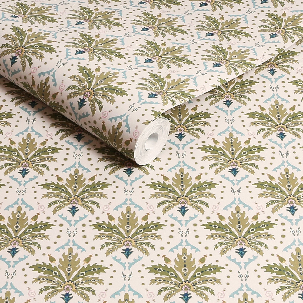 Joules Palm Geo Cream Wallpaper - 128935_ROLLSHOT_PALM GEO PRINT CREAM & MULTI_01.jpg