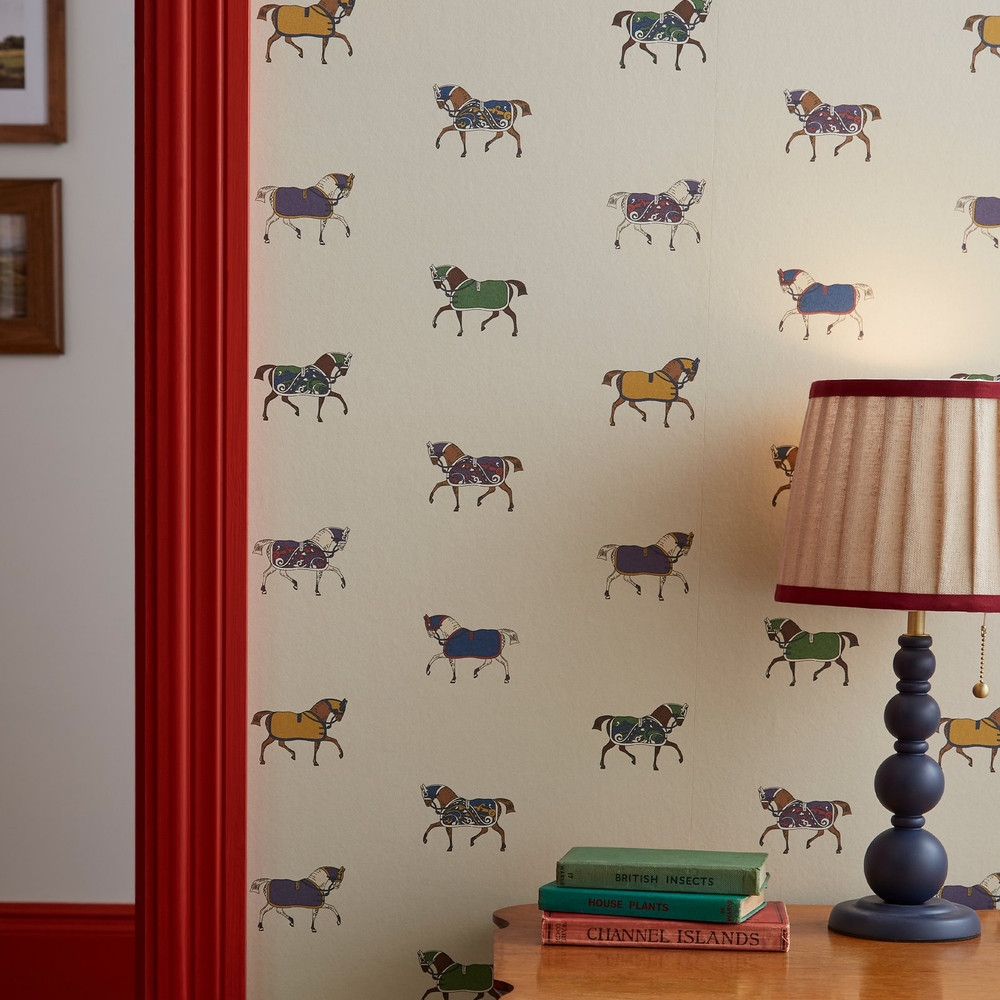 Joules Regal Horse Cream Wallpaper - 128905_ROOMSET_REGAL HORSE PRINT CREAM MULTI_05.jpg