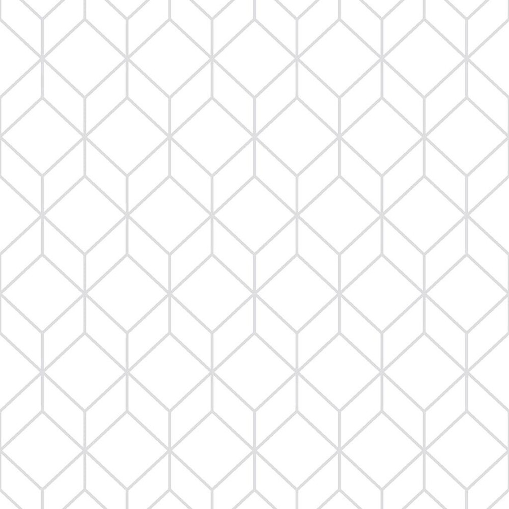 myrtle geo white & silver wallpaper