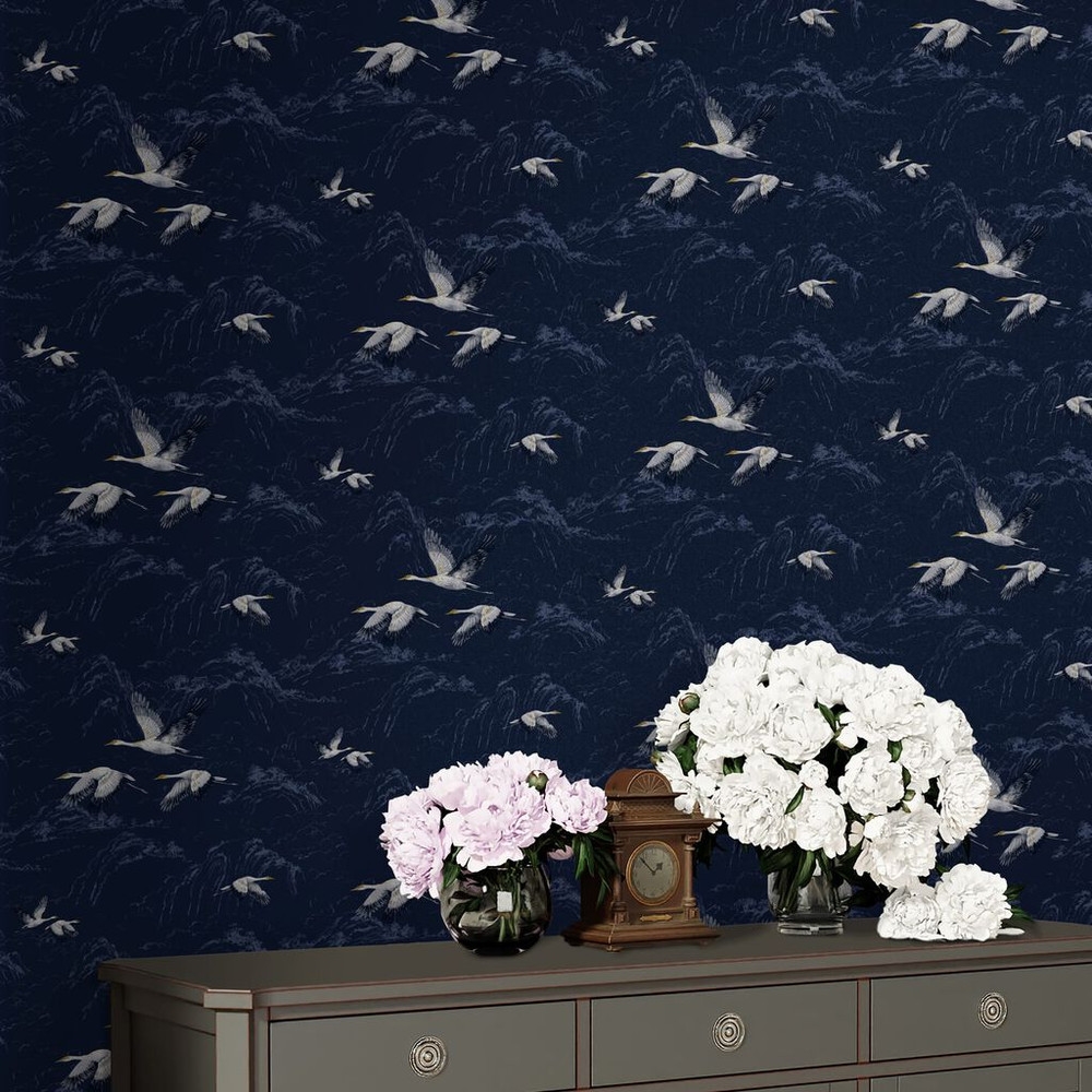 laura ashley animalia midnight wallpaper