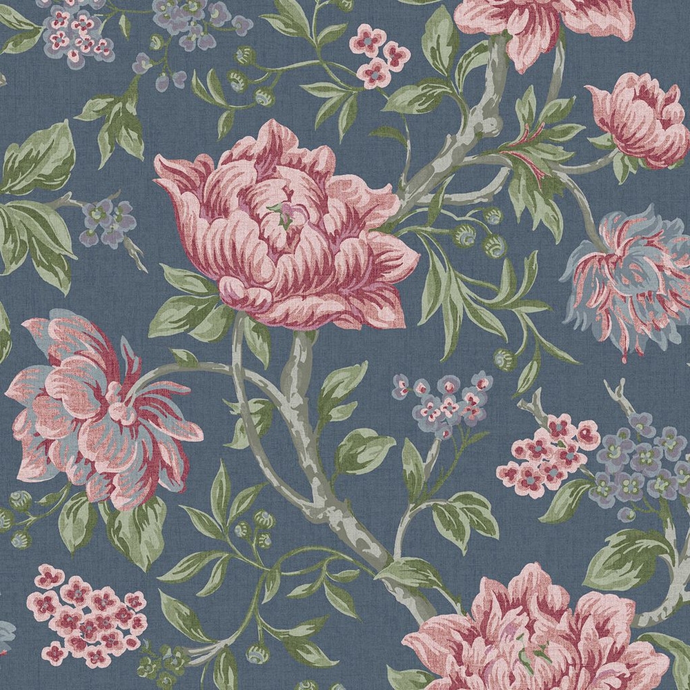 laura ashley tapestry floral dark seaspray wallpaper