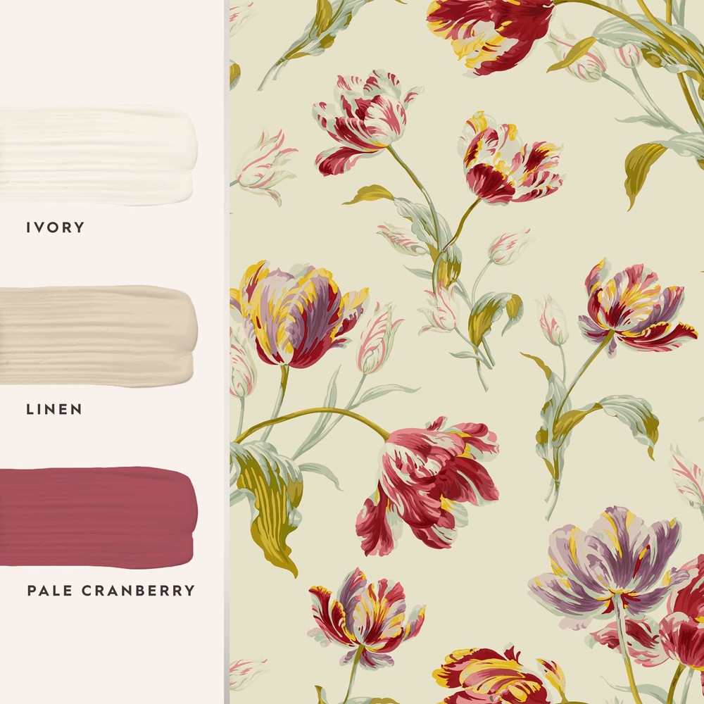 Laura Ashley Gosford Cranberry Wallpaper