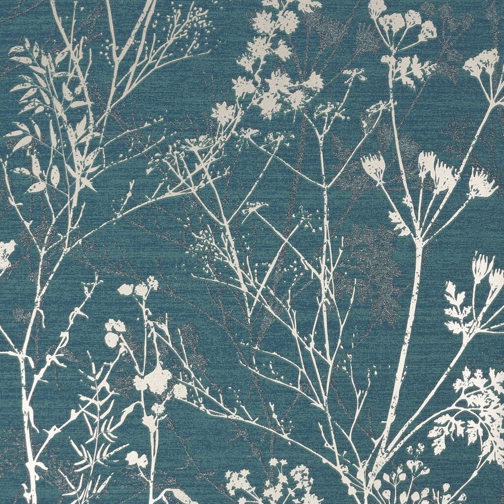 hedgerow teal wallpaper