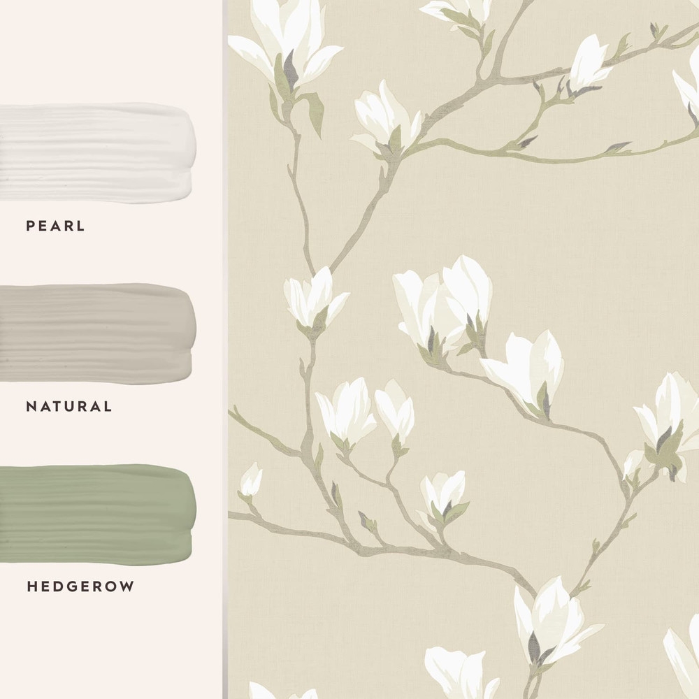 Laura Ashley Magnolia Grove Natural Wallpaper