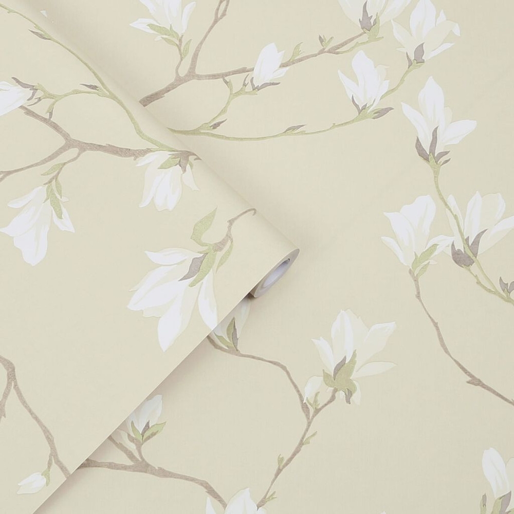 laura ashley magnolia grove natural wallpaper