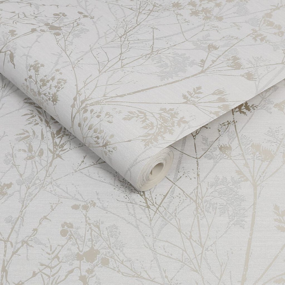 hedgerow grey pale gold wallpaper