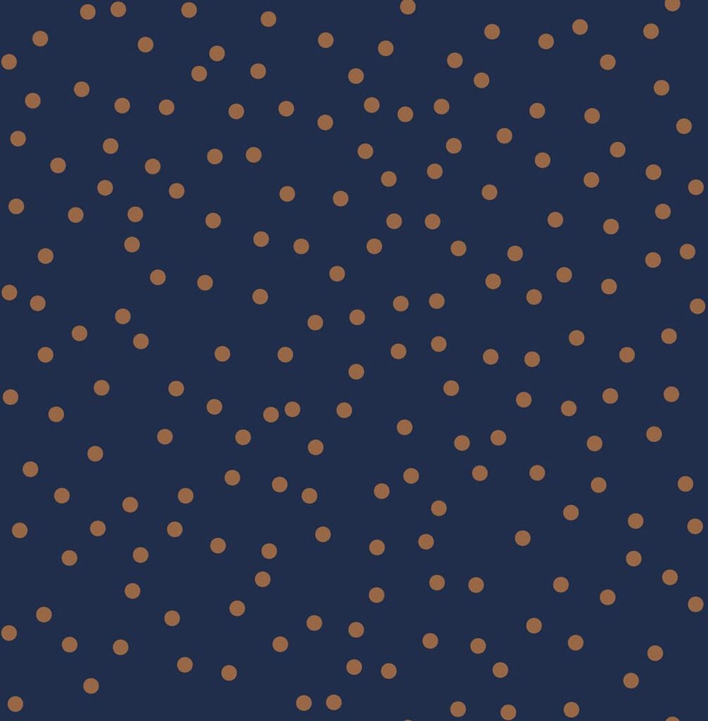 confetti navy & copper wallpaper