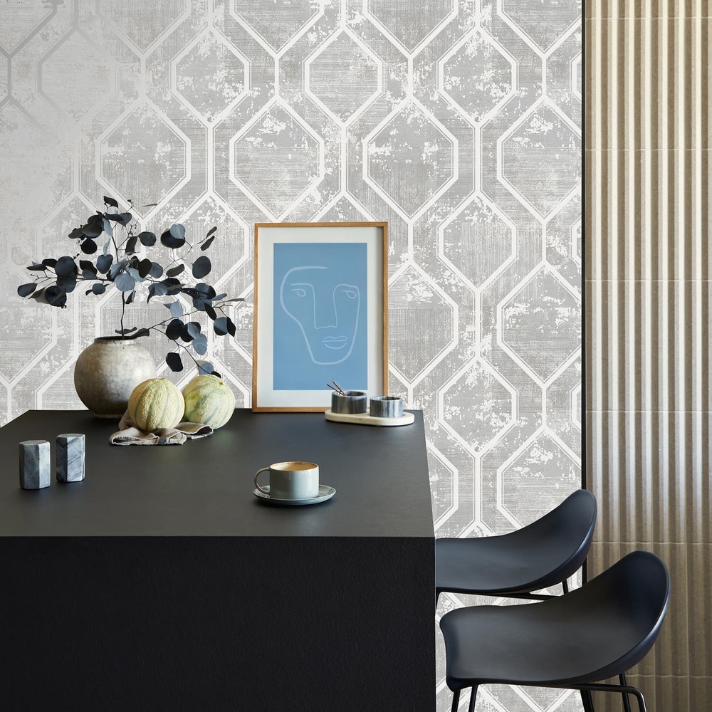 Armature Geo Gray Silver Wallpaper