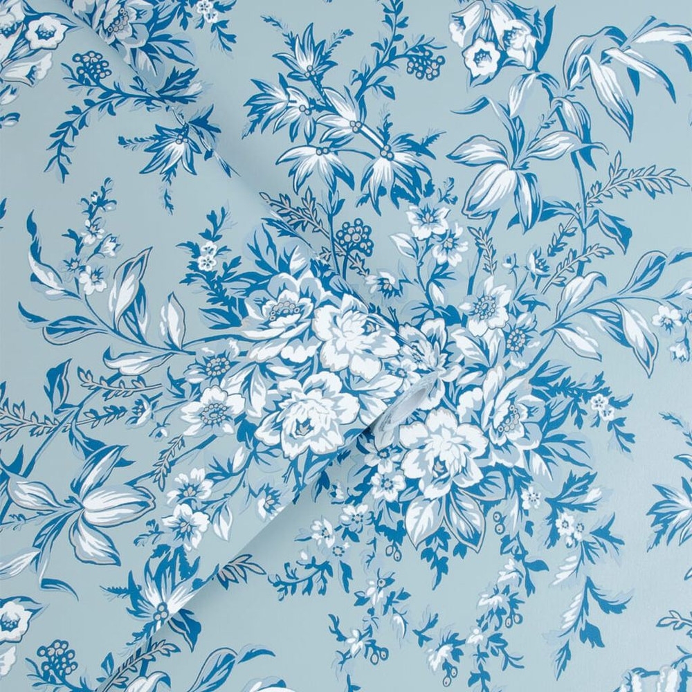 laura ashley picardie blue sky wallpaper