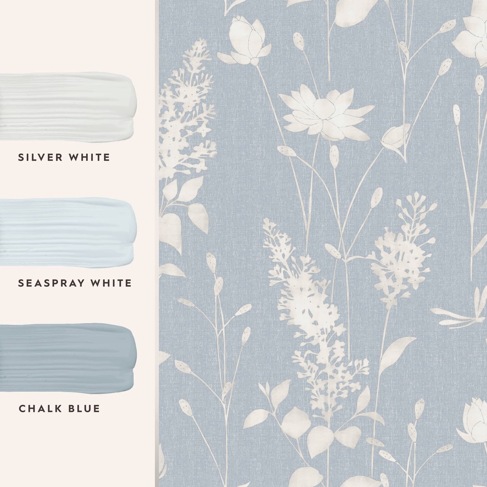 Laura Ashley Dragonfly Garden Chalk Blue Wallpaper