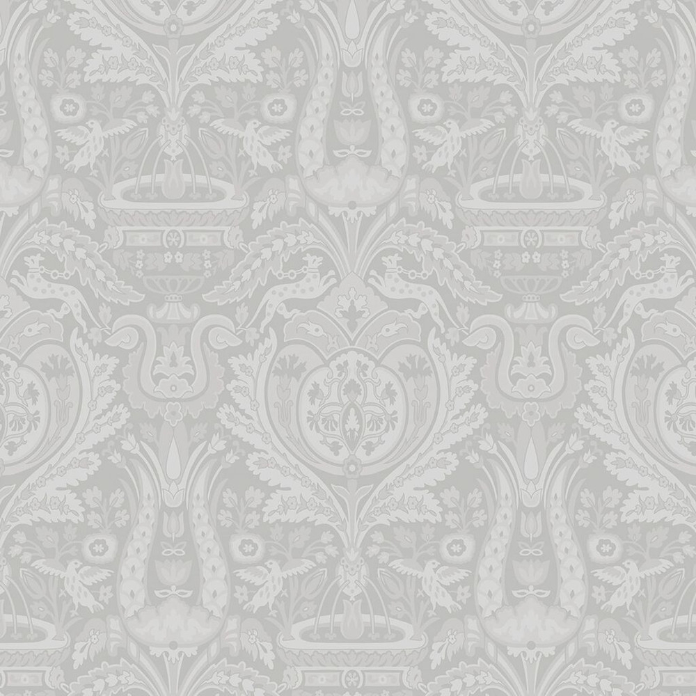 laura ashley heraldic damask slate grey wallpaper