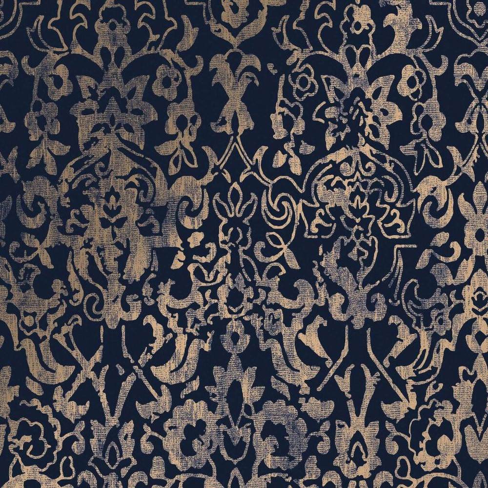 next majestic damask navy wallpaper