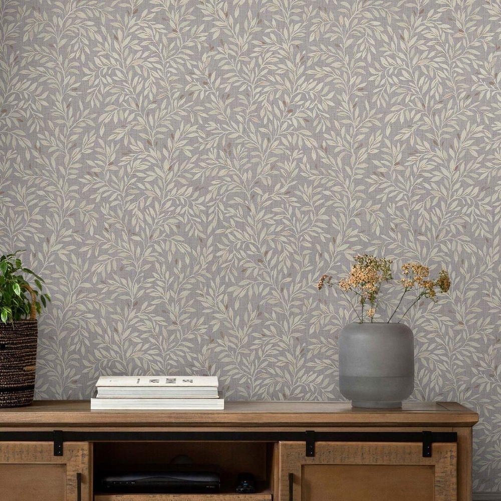 next ditsy leaf grey wallpaper