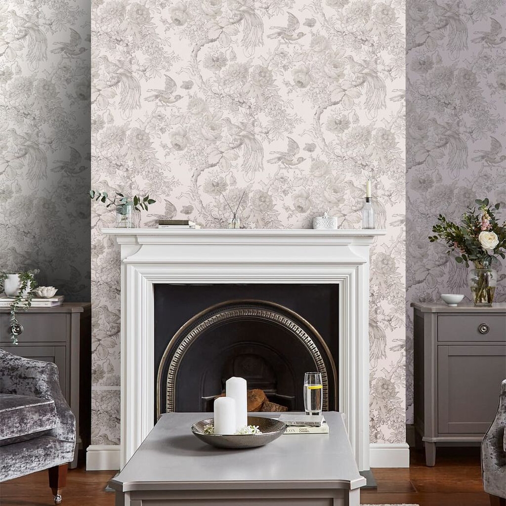 laura ashley birtle dove grey wallpaper