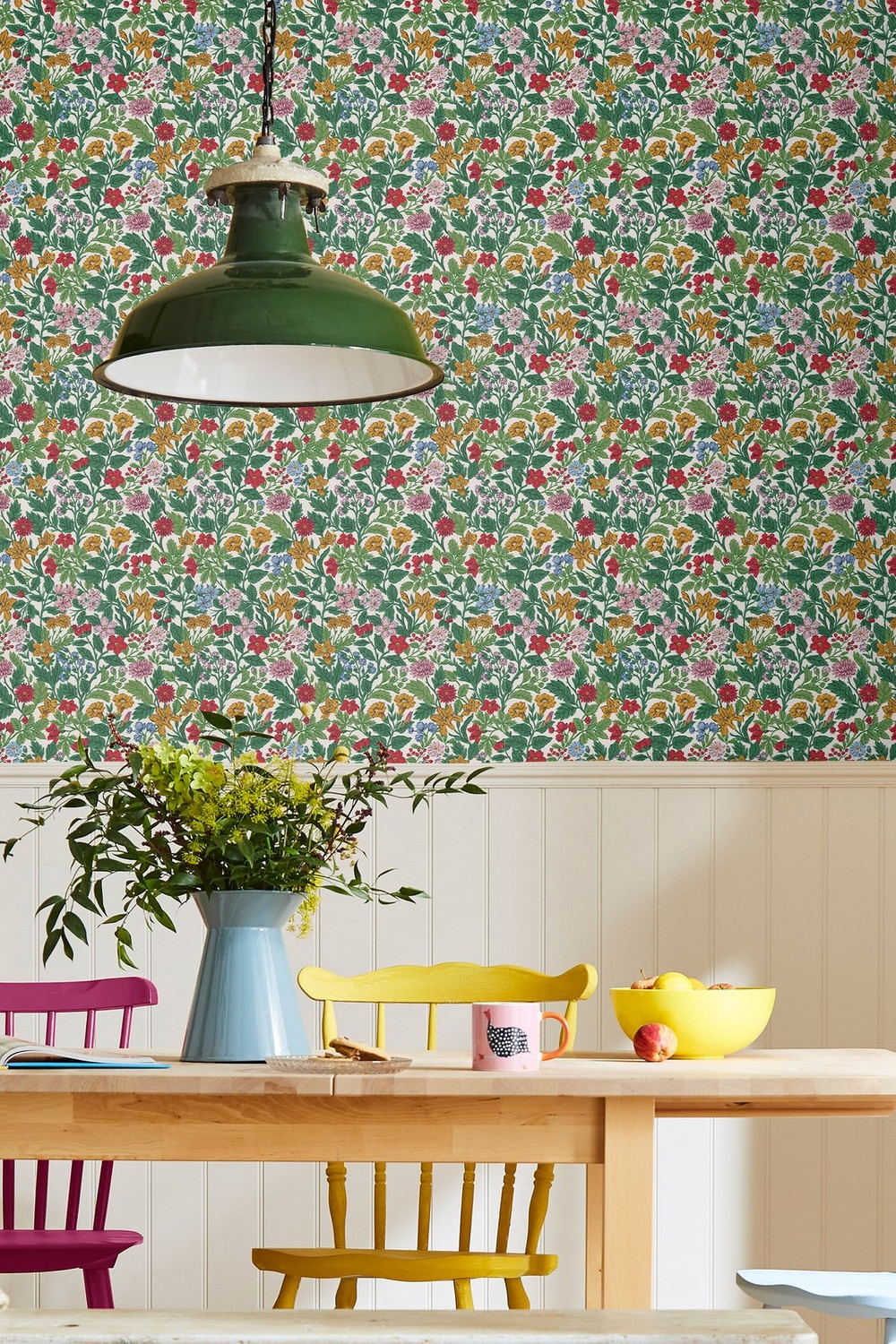 Joules Arts and Crafts Floral Rainbow Wallpaper - 118543_ROOMSET_02.jpg