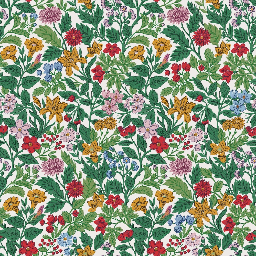 Joules Arts and Crafts Floral Rainbow Wallpaper - 118543_TILE_01.jpg