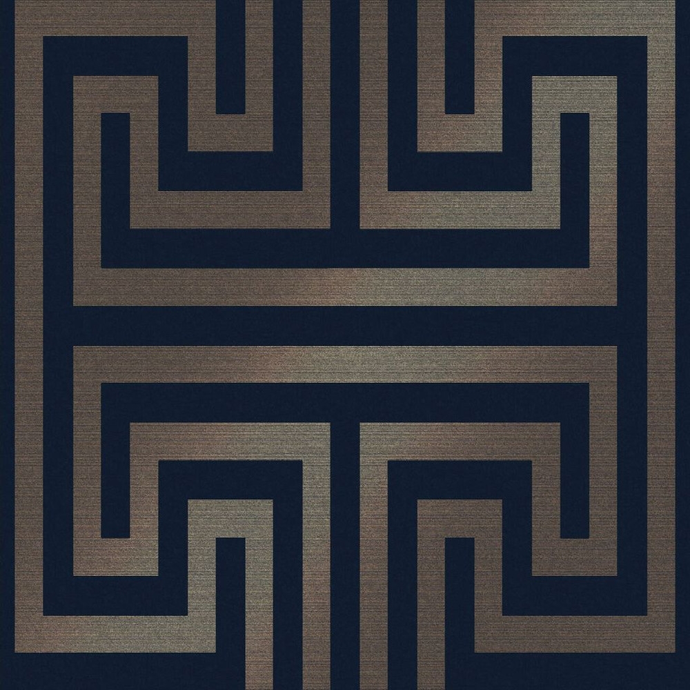 next metallic greek key navy wallpaper