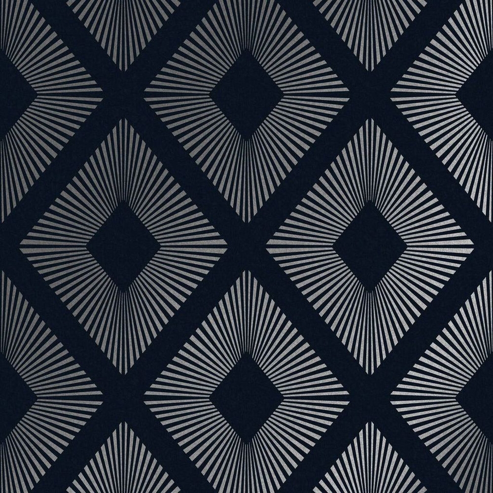 next deco triangle navy wallpaper