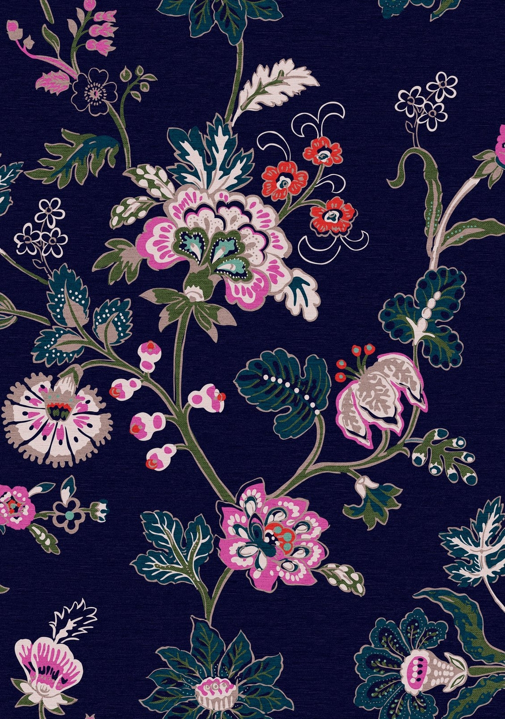 Joules Vine Cottage Floral Royal Navy Wallpaper - 118573_TILE_01.jpg