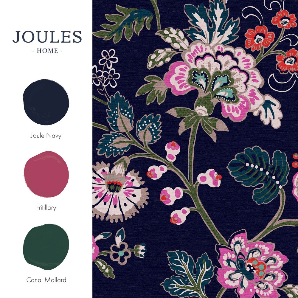 Joules Vine Cottage Floral Royal Navy Wallpaper - 118573_FLATLAY_VINE COTTAGE FLORAL ROYAL NAVY_01.jpg