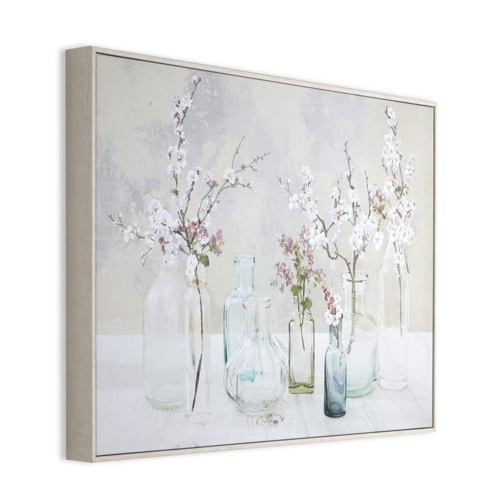 apple blossom bottles framed canvas