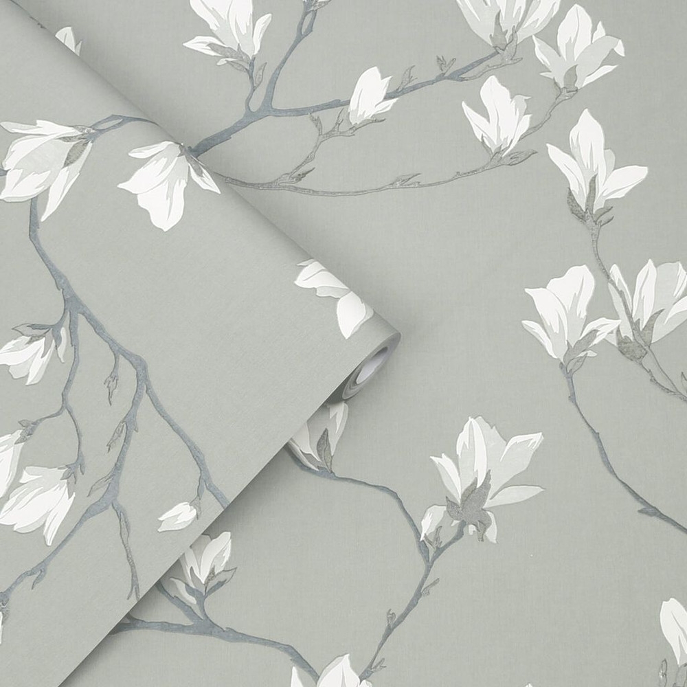 laura ashley magnolia grove slate wallpaper