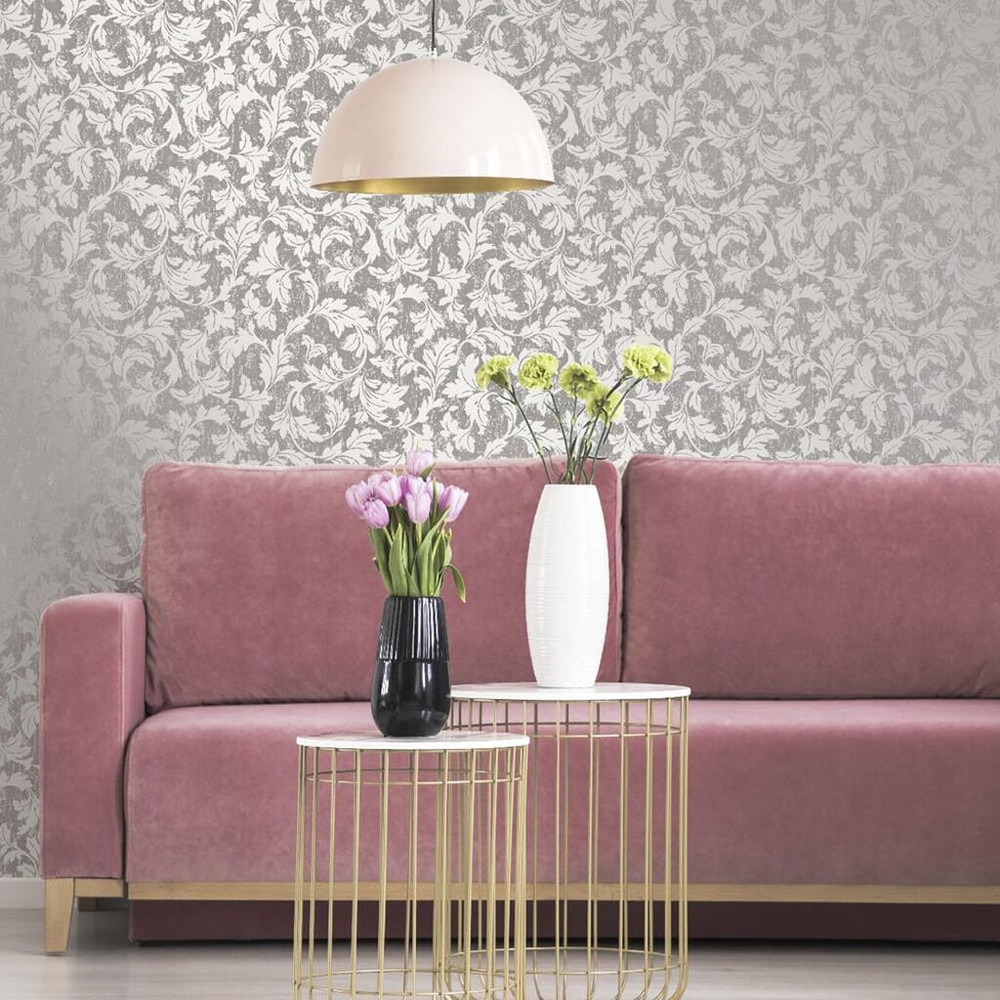 milan scroll taupe wallpaper